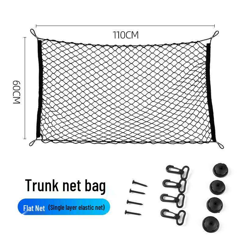 Car Trunk Storage Net Bag with Hooks