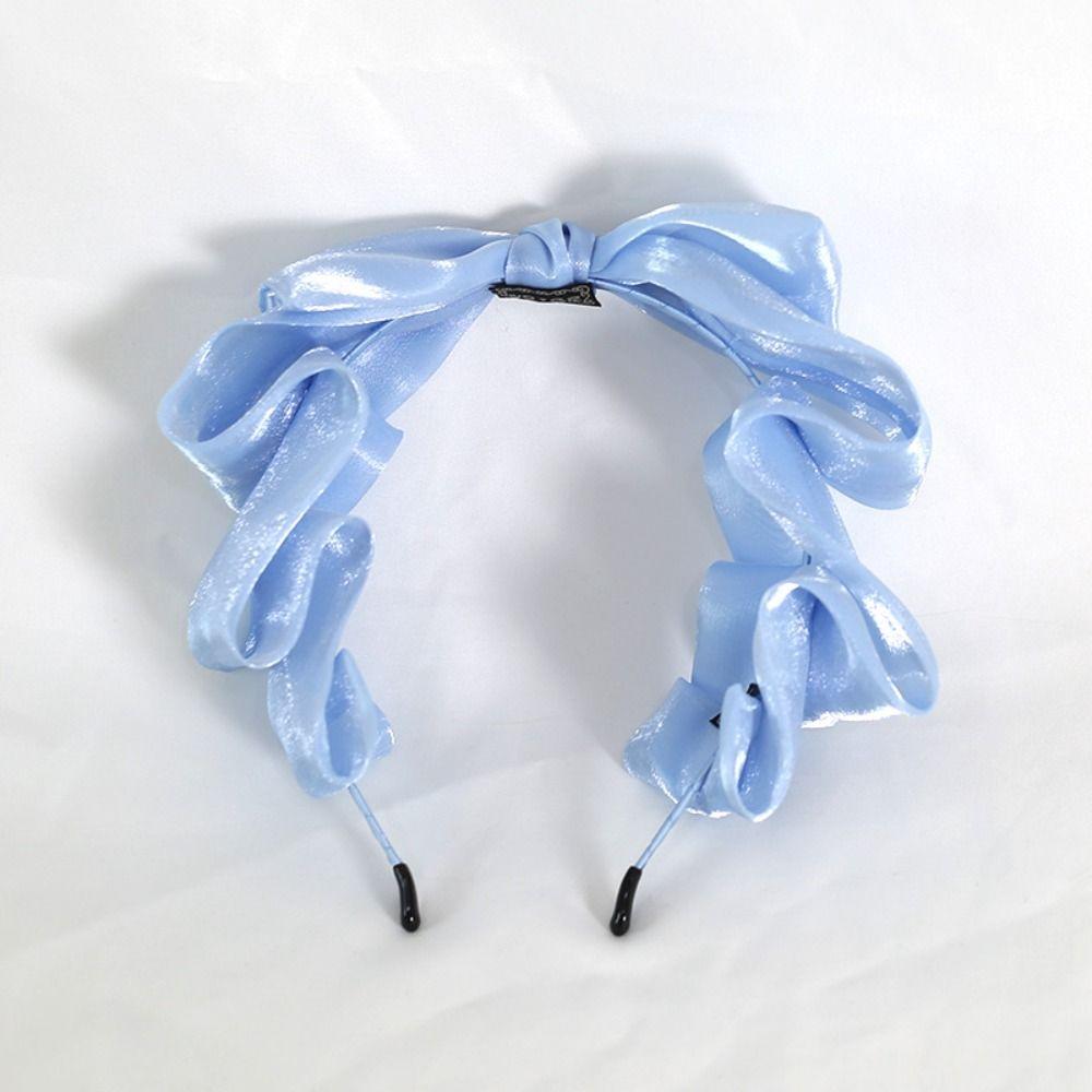 

Lolita Headband Pearlescent Bow Cosplay Hair Decoration Cute Hair Clasp Girl світло-синій колір