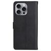 For iPhone 16 Pro Max Case Solid Color Leather Mobile Cover Wallet Stand with Strap
