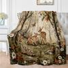 Cozy Forest Deer Print Blanket - Warm, Skin-Friendly Flannel Throw for All Seasons, Ideal for Home, Travel, and Camping, Perfect