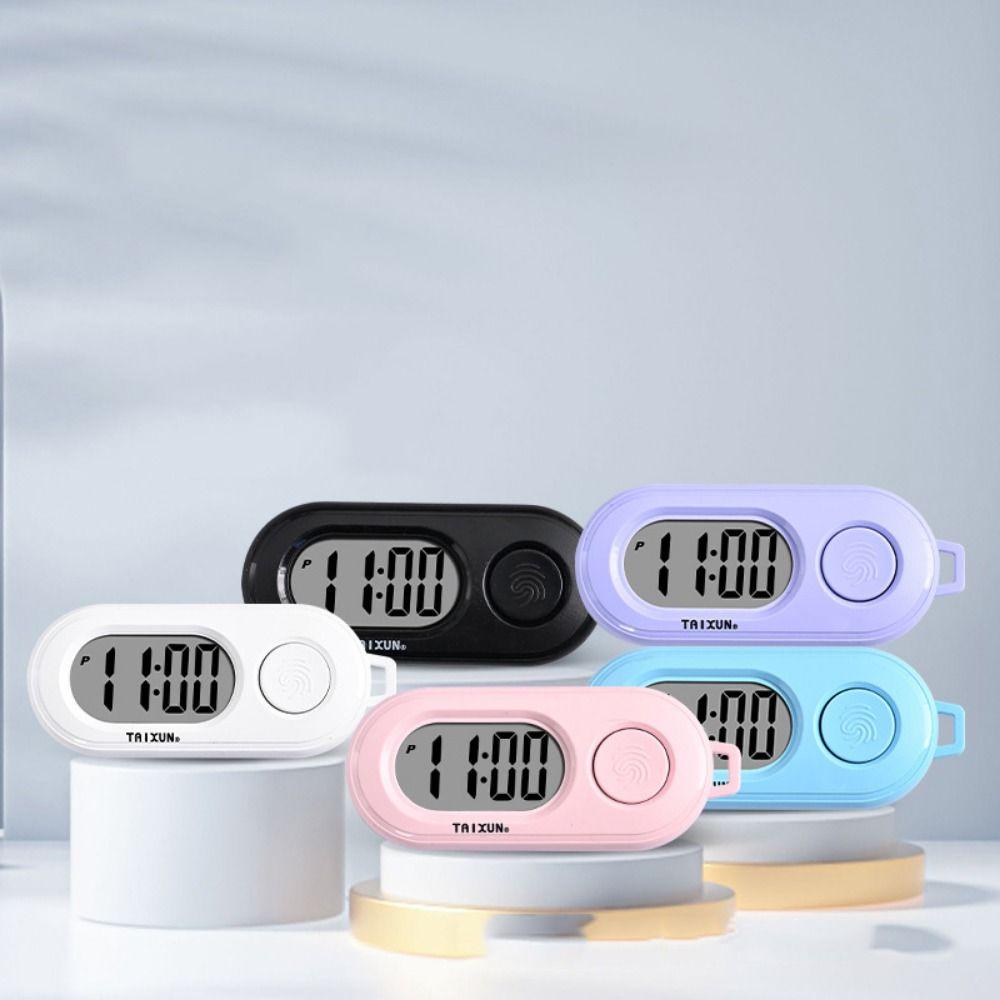 Key Display Digital Electronic Clock Keychain Oval Watch Mini LED Digital Clock  Student