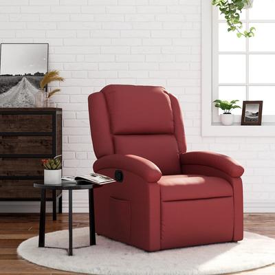 Vidaxl Foldable Armchair, Wine Red, Faux Leather
