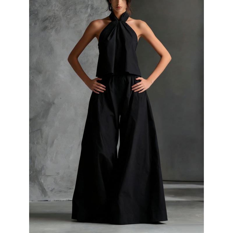 

Summer 2026 Women s Loose Sleeveless Top + Wide-Leg Pants Two-Piece Set Extra Large