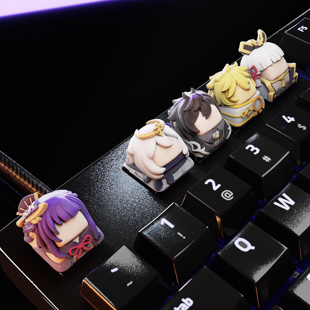 Genshin Impact Artisan Keycap Resin Custom Personalized Keyboard Cap Cute Anime KeyCap for Mechanical Keyboard Accessories Gifts