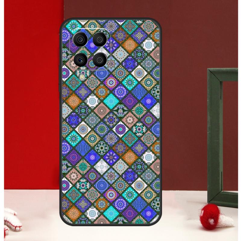 Vintage Retro Lattice Flower Case For Samsung Galaxy M13 M53 M56 M52 M32 M16 M11 M21 M31 M35 M12 M14 M15 M36 M55 M34 M54