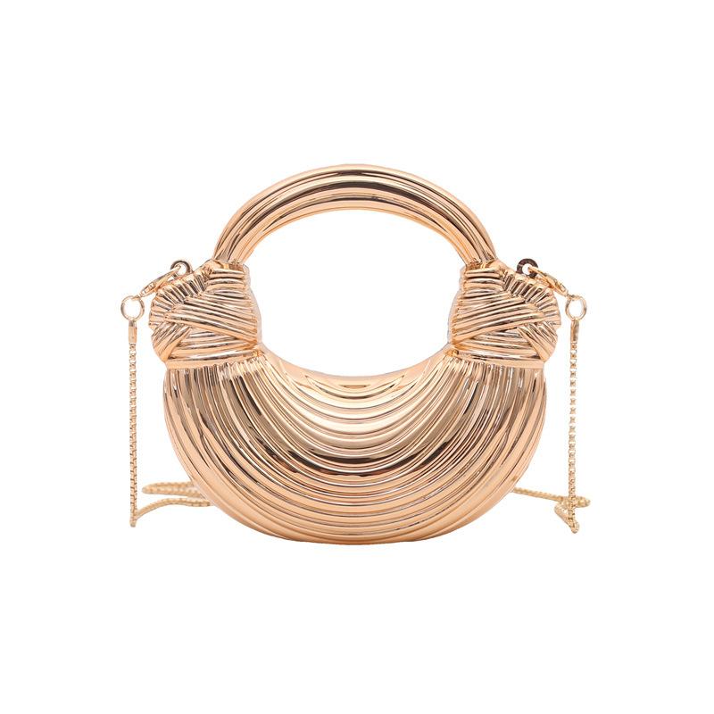 

Mini Golden Evening Bag Purses and Handbags Luxury Designer Shoulder Bags Knot Noodle Party Wedding Acrylic Shiny Clutch Purse золотой