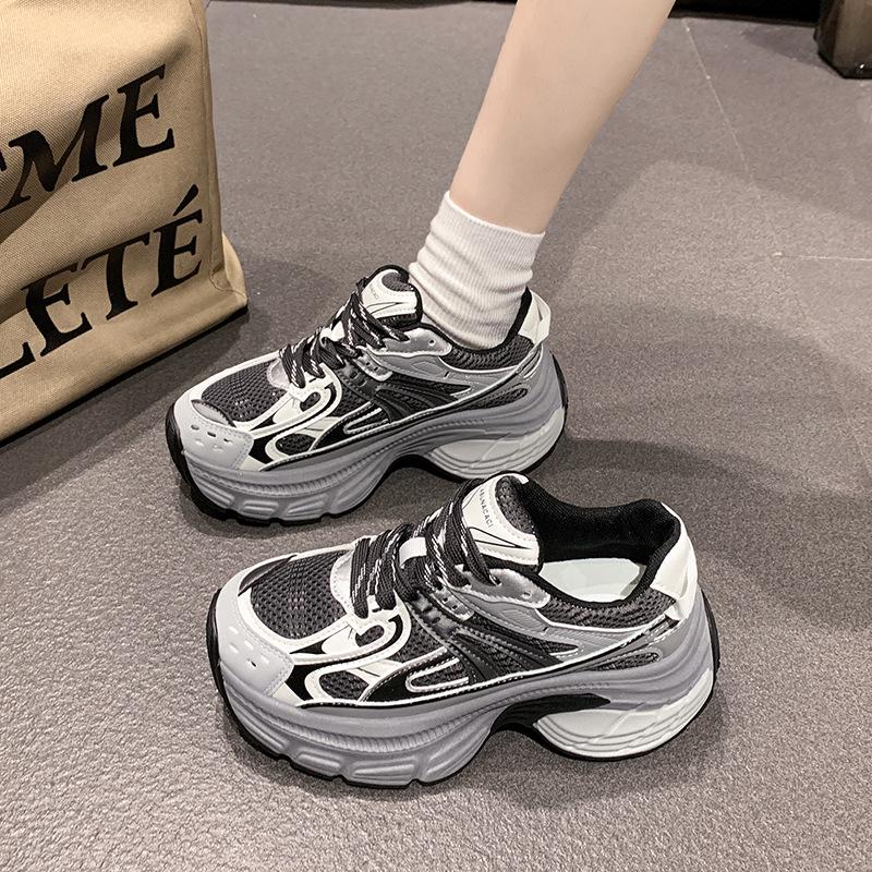 2025 Summer Women s Breathable Mesh Dad Shoes – Thick-Soled, Versatile, Petite, Height-Boosting Casual Sneakers 40