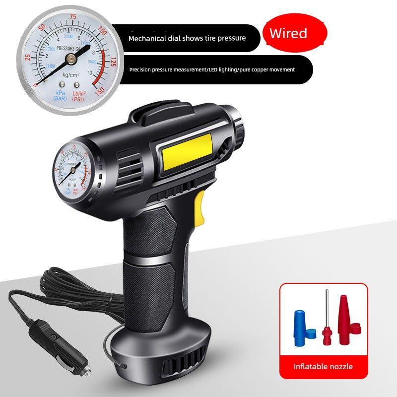 Car Wireless Air Pump, Smart Digital Display, Portable Bicycle Tire Pump, Handheld Car Air Pump Wired pointer model