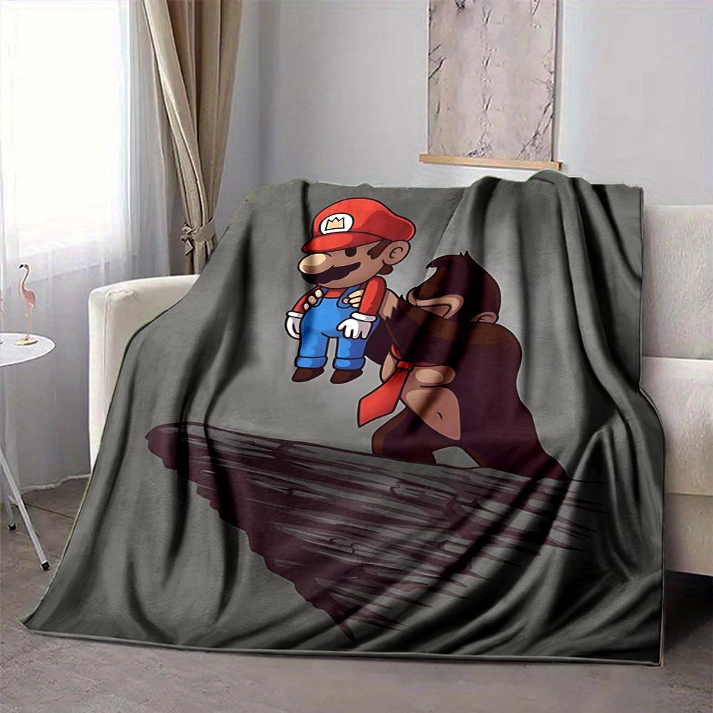 1 Stück Mario Dämon Flanell Decke, Weich Hautfreundlich mit Digitaldruck, Verschiedene Größen Verfügbar für Familie, Freunde, Geburtstag