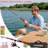 Fishing Rod And Reel Combo Telescopic Portable Fish Supplies Kit with Carrying Case for Boating Trolling Offshore