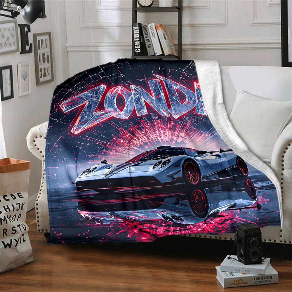 1pc Pagani Zonda, Luxury Sports Car Blanket Soft All Season Throw with Vibrant Design, Perfect for Home, Travel, and Gifts, Ideal for Naps and Camping