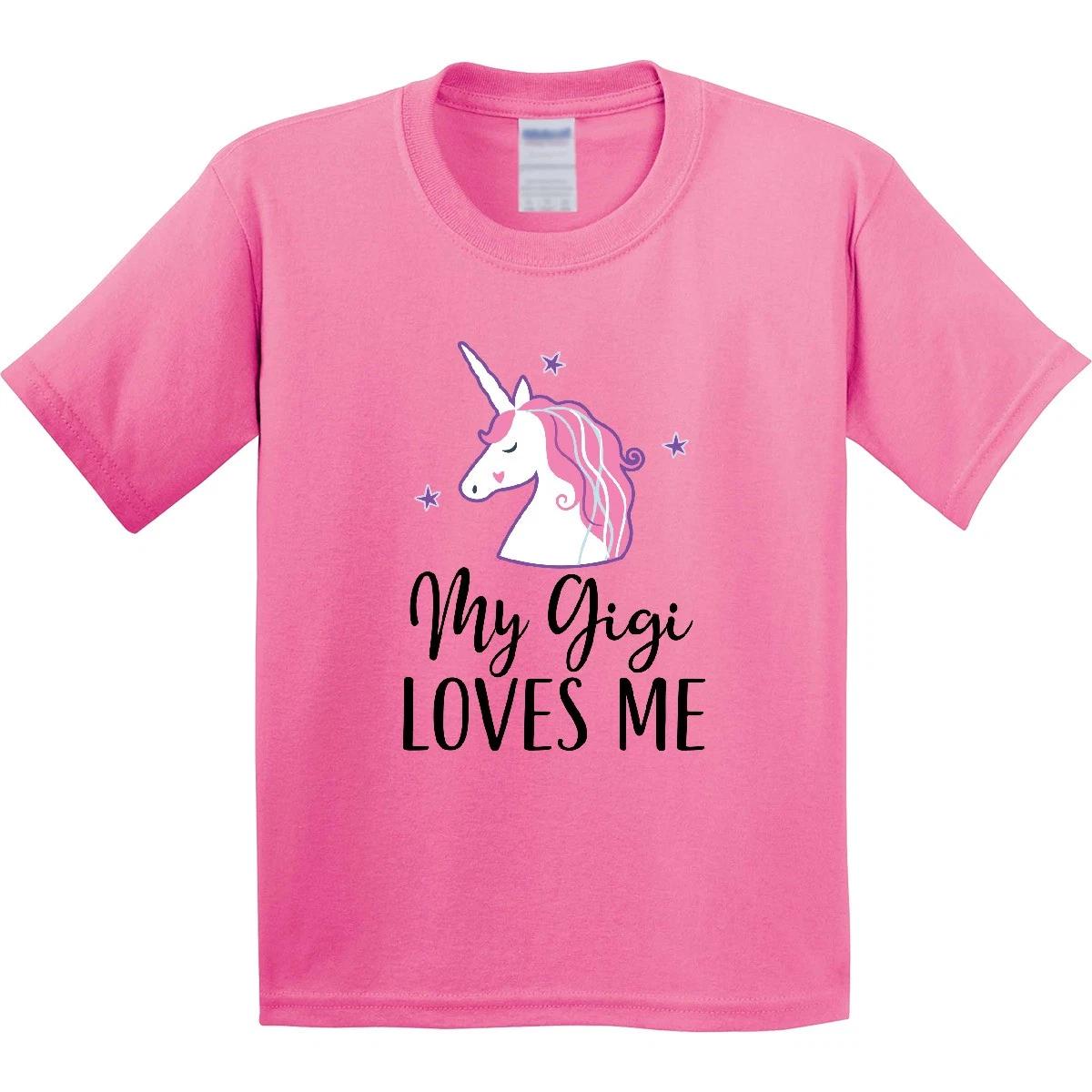 Inktastic My Gigi Loves Me Unicorn Girls Youth T-Shirt Grandma Grandkids From 120