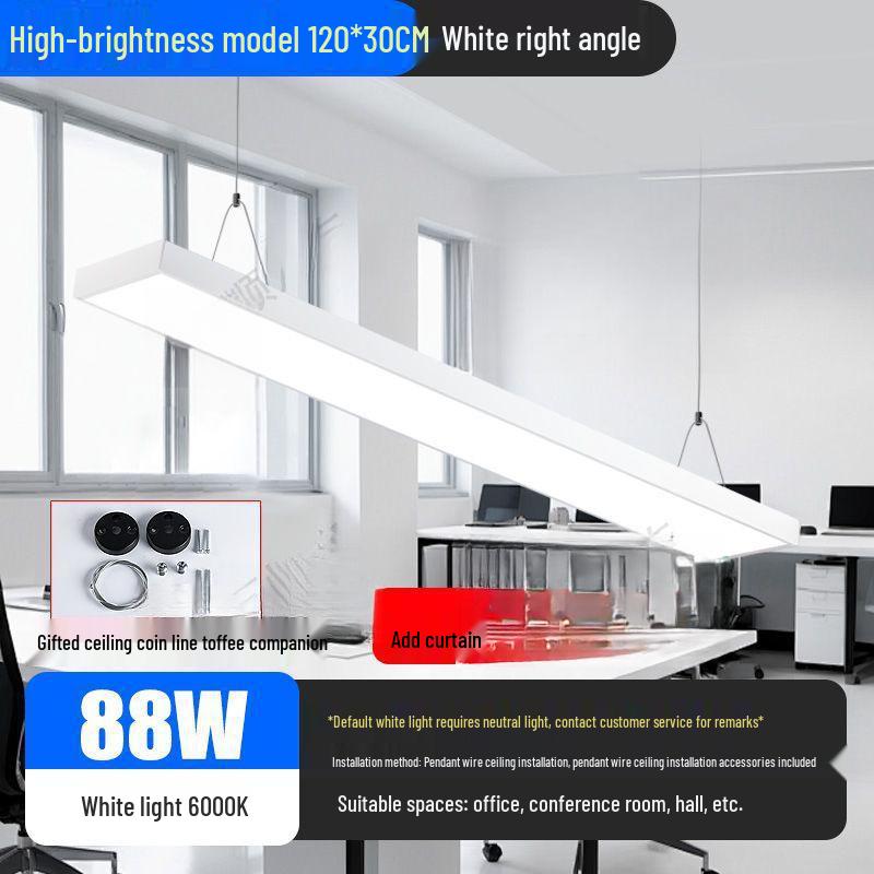 Minimalist Rectangular LED Pendant Light for Barber Shop, Office, or Living Room Ceiling