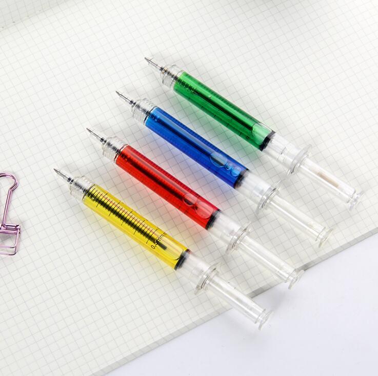 

Korean Creative Syringe Ballpoint Pen - Cute Student & Office Stationery Black Ink - Yellow