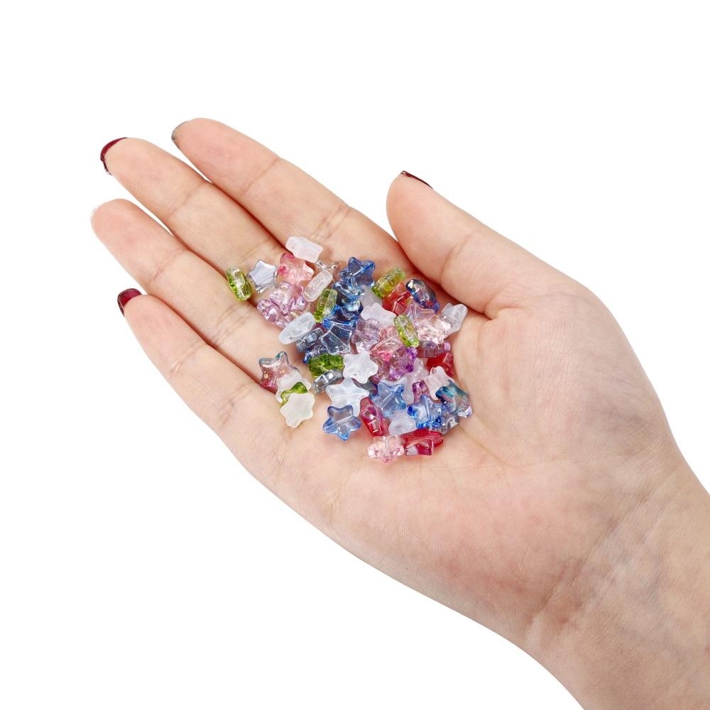 30Pcs 8/9mm AB Color Five-pointed Star Beads Czech Glass Loose Spacer Beads for Jewelry Making Hairpin Handmade DIY Accessories