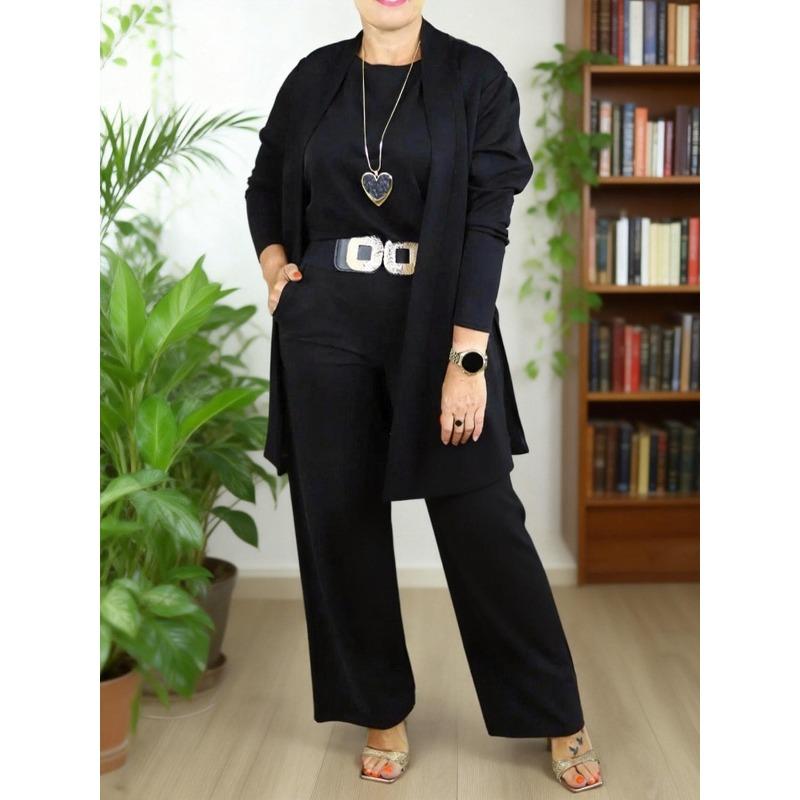 DICFY Women's Fashion Casual Autumn Winter Long Sleeve O-Neck Pants Suits