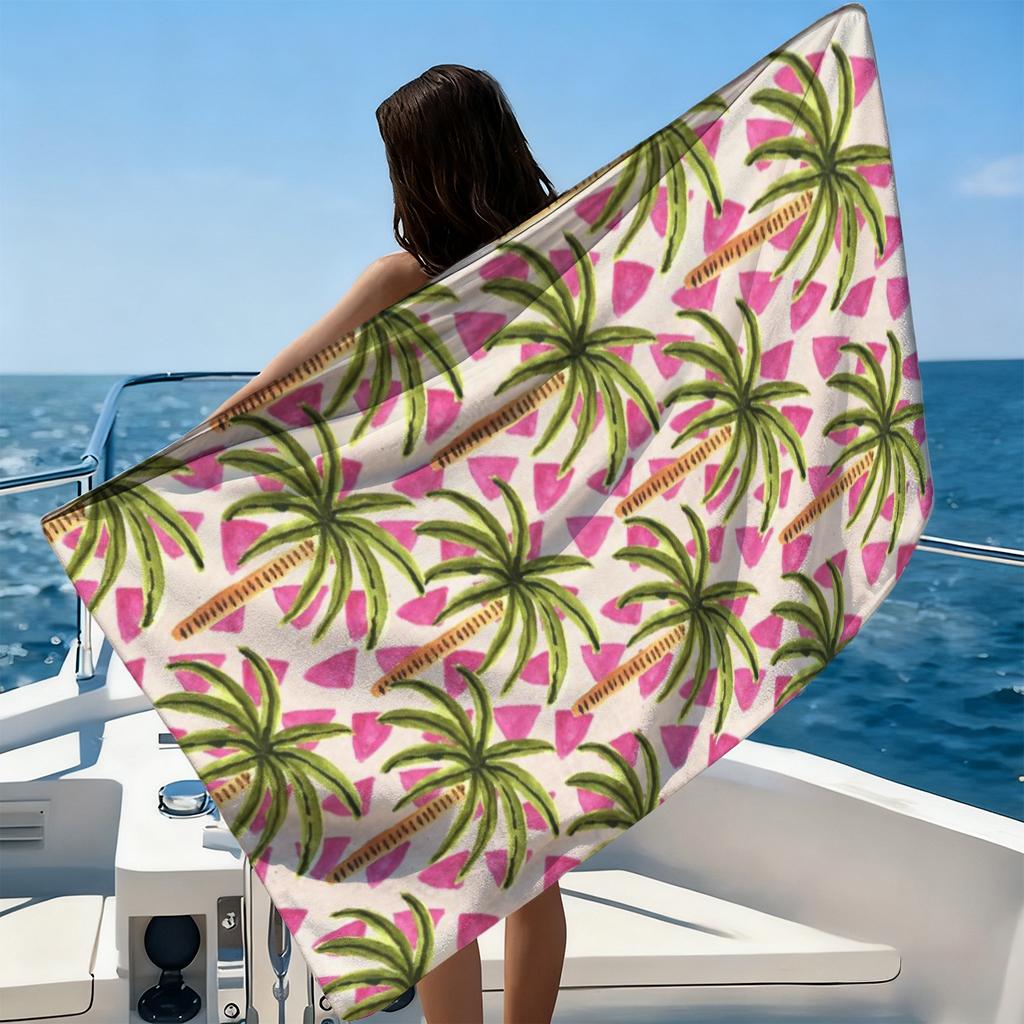 Tropical Coconut Tree Beach Towel Quick-Drying Small To Large Towel Suitable For Beach Yoga Pool Summer Funny Gift For Friends