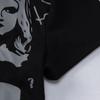 Kurzärmliges Slim Fit-Oberteil mit Y2K-Gesichtsdruckmuster und Rundhalsausschnitt