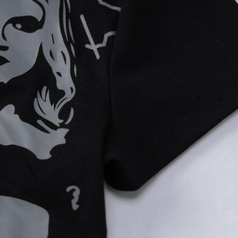 Kurzärmliges Slim Fit-Oberteil mit Y2K-Gesichtsdruckmuster und Rundhalsausschnitt
