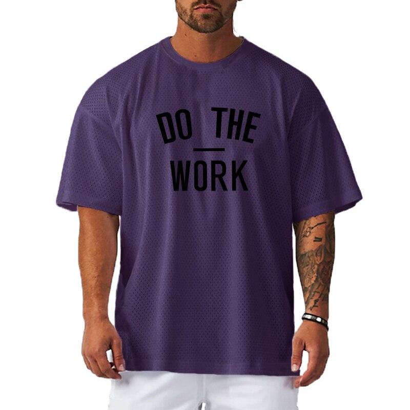 Muscleguys Sport Schnelltrocknendes T-Shirt Herren Kurzarm Sommer Dünnes Fitness Mesh Top Laufkleidung Atmungsaktiv Halbarm