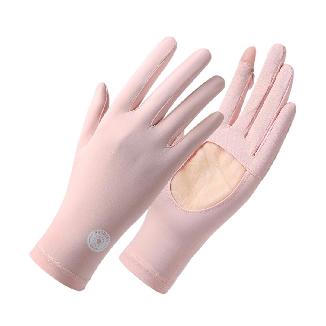

Women’s Ice Silk Summer Gloves, Hollow Palm UV Protection Gloves, Touchscreen Breathable Thin Gloves for Outdoor Cycling Driving Activities розовый