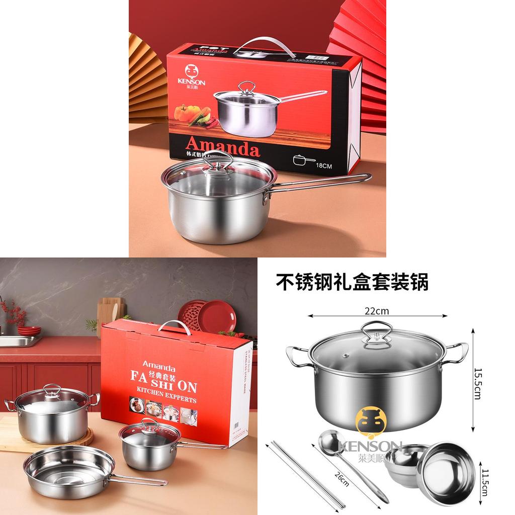 Stainless Steel Soup Pot And Bowl Set Gift Collection For Weddings And Holidays