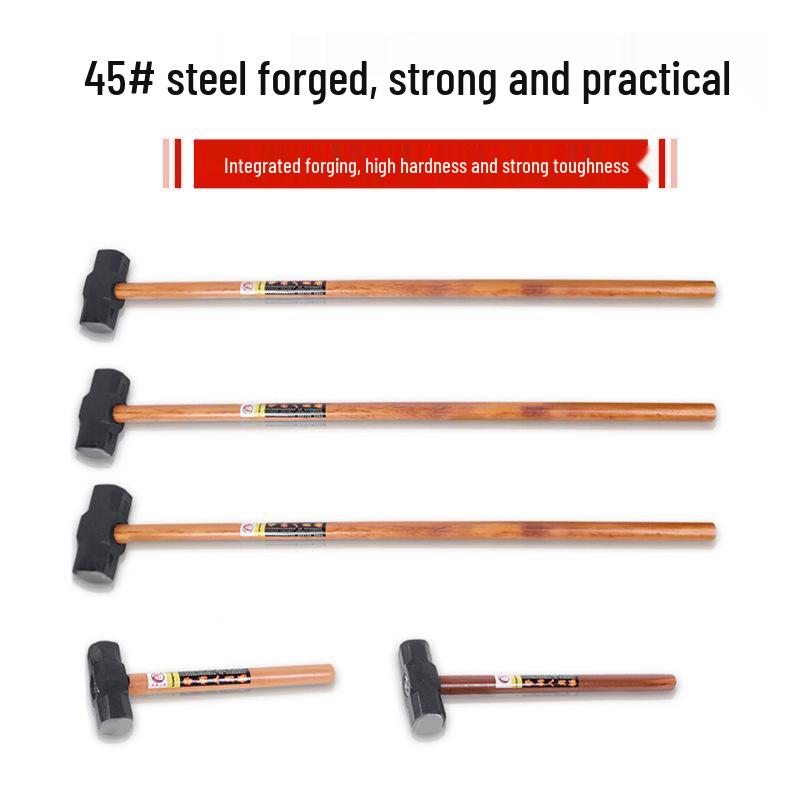 1.2m Wooden Long-Handle Octagonal Demolition Sledgehammer for Heavy-Duty Construction