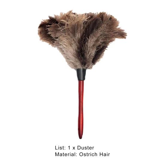 Feather Duster Soft Anti-static Eco-Friendly Washable Recyclable Cleaning Ostrich Hair Wooden Handle Fluffy Duster for Home