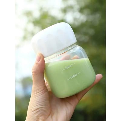 1 Stück/2 Stück-Kleine Wasserflasche Transparent Tragbar Kaffee Tee Saft Milchflasche Tragbar Klein Reise Plastikwasserflasche 250ml