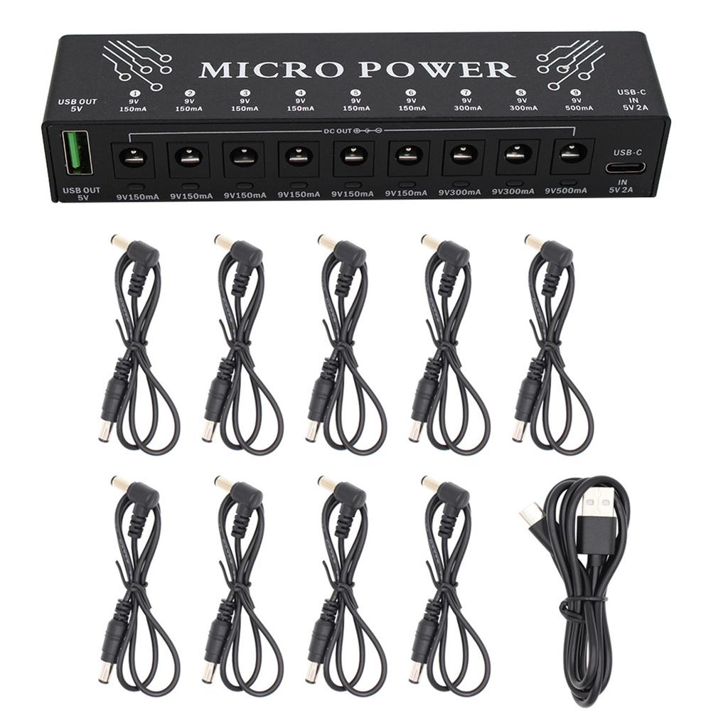 Universals Multiple Output Guitar Pedal Power Supply Light weight Compacts Overheat Protection for Homes Studio