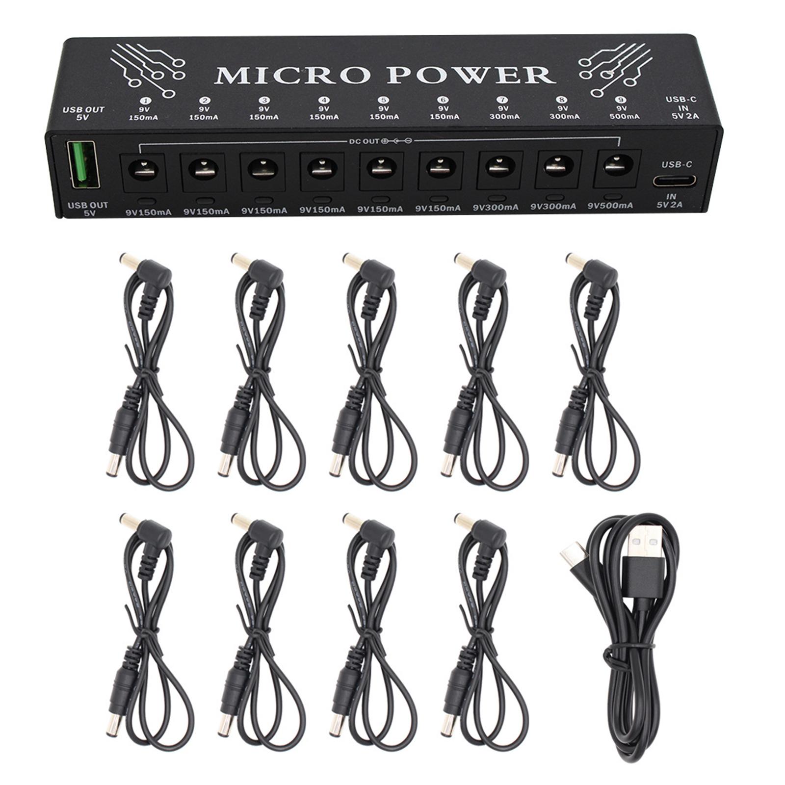 

Universals Multiple Output Guitar Pedal Power Supply Light weight Compacts Overheat Protection for Homes Studio 1