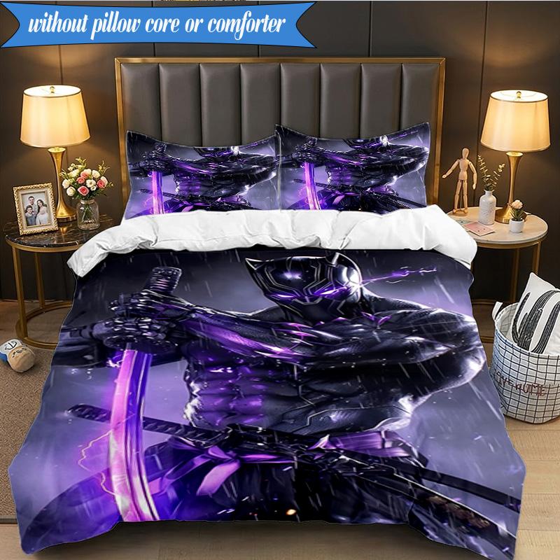 3PCS Panther In Action Bedding Set,Including 1pc Duvet Cover And 2pcs Pillowcases Perfect for Bedroom, Dormitory, Fan Christmas Gift