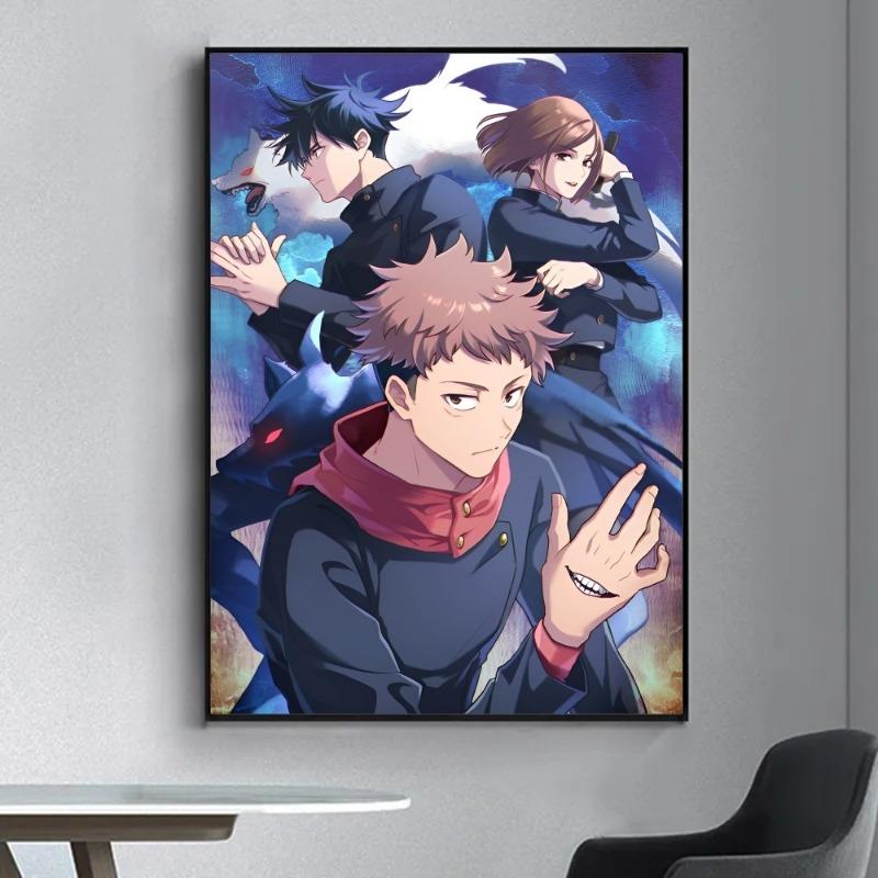 Jujutsu Kaisen Anime Poster Ausgefallenes Poster Wandaufkleber für Wohnzimmer Bar Vintage Dekorative Malerei Mittel