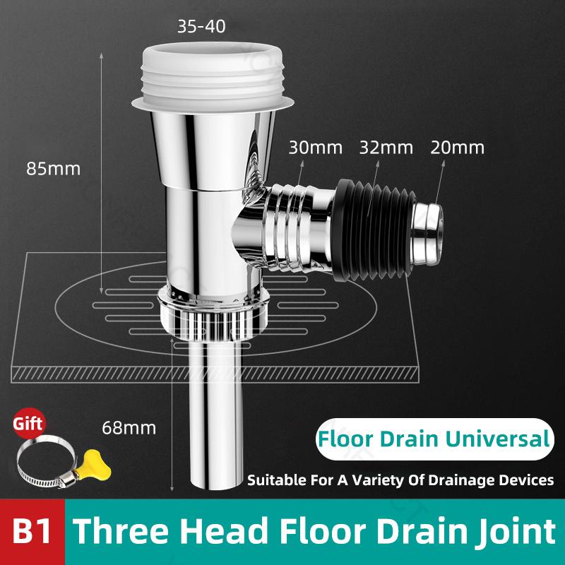 Washing Machine Drainage Pipe Floor Drain Sealing Connector Bathroom Sewer Anti Overflow Special Connector Stainless Steel