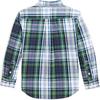 Polo Ralph Lauren Shirt Kids Plaid Logo Embroidery Button-Down Long Sleeve Kids Tops Blue 323952201-002