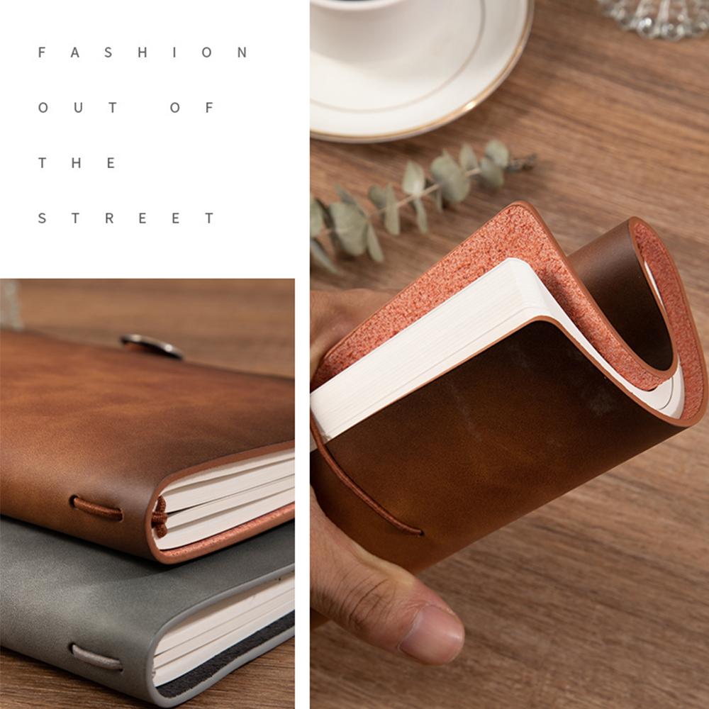 (Logo can be engraved) A6 leather strap notebook, small travel notebook, ledger, student travel diary, memo