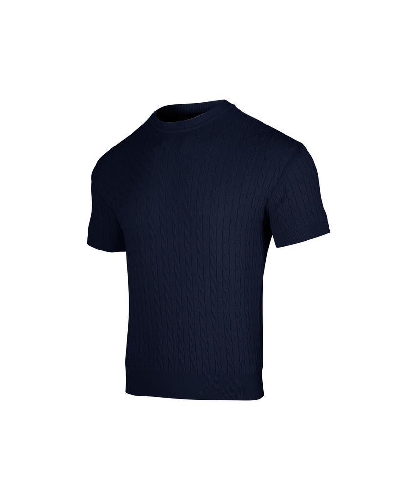 NINEZ Cable Short Sleeve Muscle Knit_3Color
