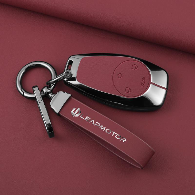 Zinc Alloy Car Key Case Cover for Leapmotor t03 s01 c11 for 2023 Leapmotor C01 T03 S01 C11 Leap Motor Holder Key Fob Keychain