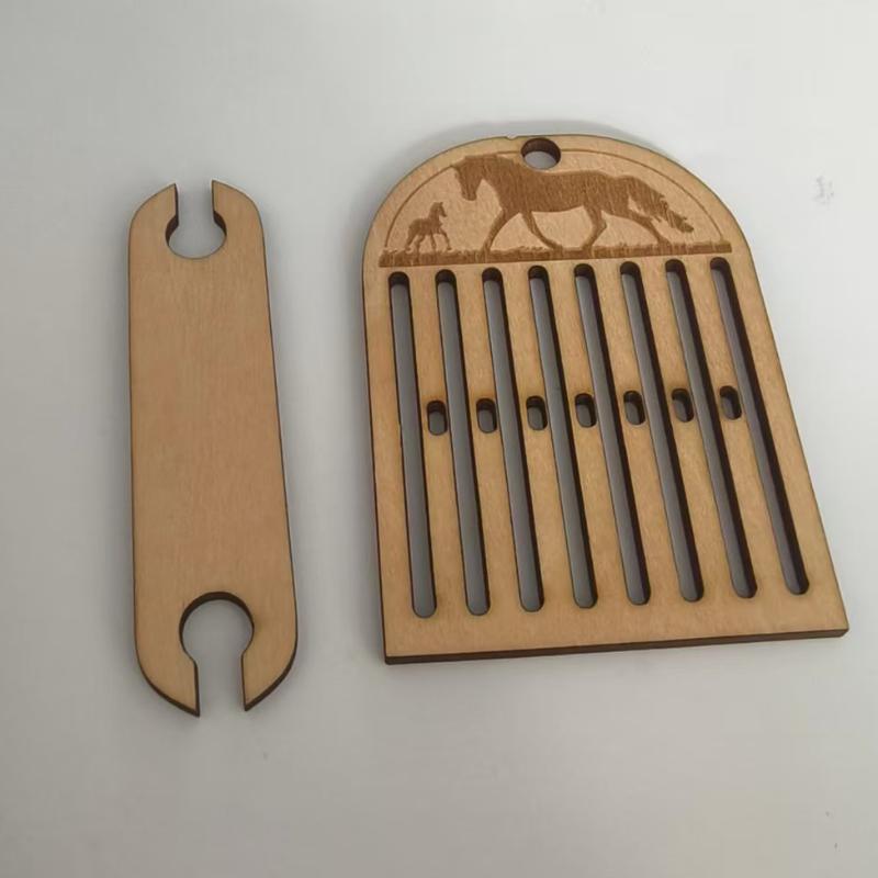 Wooden Portable Weaving Loom Rigid Heddle Backstrap Loom Kit For Beginner For Making Bracelets, Bags, Belts & Camera Straps