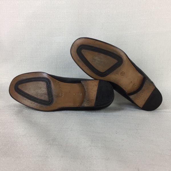 a.testoni Made in Italy Vintage Coin Loafer Leather Slip-on Shoes Black size 7 25.5 Men's(USED)