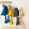 Pom-pom Baby Crochet Hat Autumn Winter Ear Protection Cap Fashion Hand Knitted Cap  Boys Girls