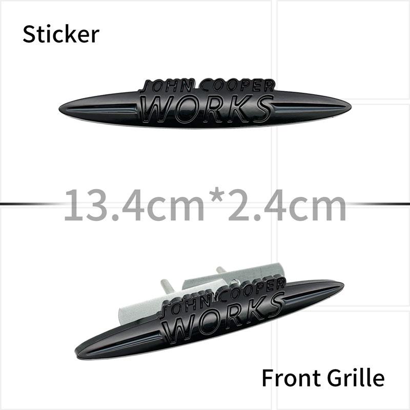 3D Chrome Metal Car Sticker John Cooper Works Emblem Decals For  Mini JCW R50 R52 R53 R55 F56 F55 F60 Fender Front Grille Logo