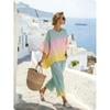 11161D printed bohemian round neck casual suit women's short-sleeved trousers two-piece set