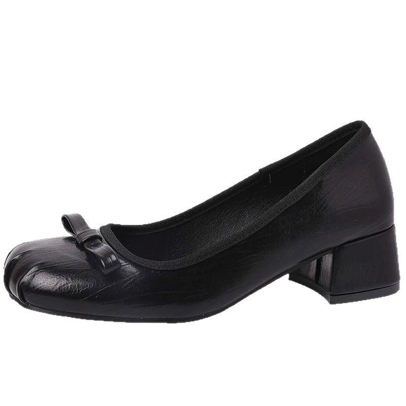 French Retro Ballet Single Shoes Women's Spring and Summer New Flat Mary Jane Shoes Versatile Skirt One Pedal Beanie Shoes