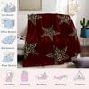 Leopard Star Burgundy Flannel Blanket Warm Soft Halloween Christmas Couch Warm Cozy Decorative Decor Gift for All Season