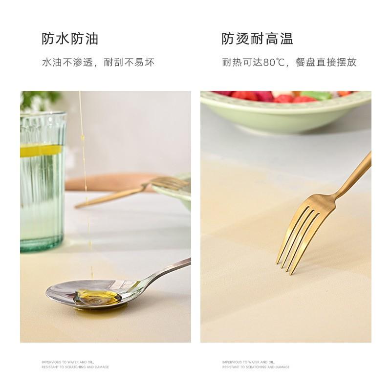 Luxury PU Leather Table Mat Coffee Waterproof Oil Resistant Heat Proof Easy Clean Rectangular American Style