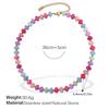 Fashion Color Natural Stone Abacus Bead Bracelet Light Luxury Versatile Personality Bracelet Earrings Jewelry Women