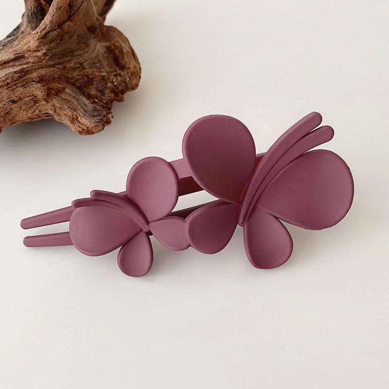 Large Double Butterfly Hair Clips Women Temperament Elegant Back Head Ponytail Clip Hairpin Frosted Duckbill Clip