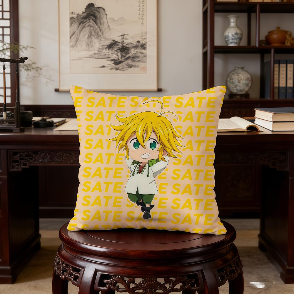 Anime The S-Seven D-Deadly Sins Meliodas Cushion Cover Birthday Anniversary Gifts Double Sided Printed Zipper Cushion Cover
