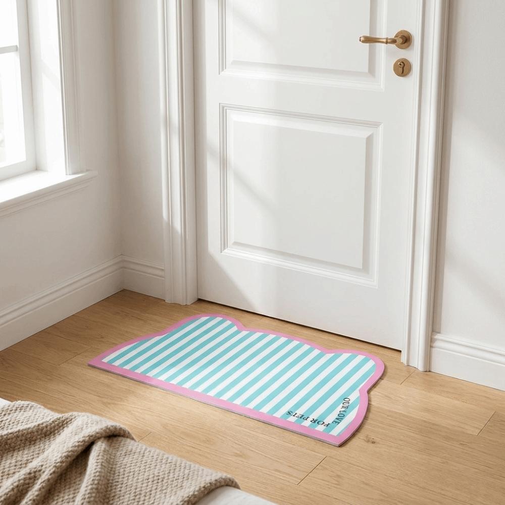 Leak-Proof Pet Placemat Anti Slip Cat Bowl Mat Cat Head Shaped Pet Meal Mat Multi-Pet Household
